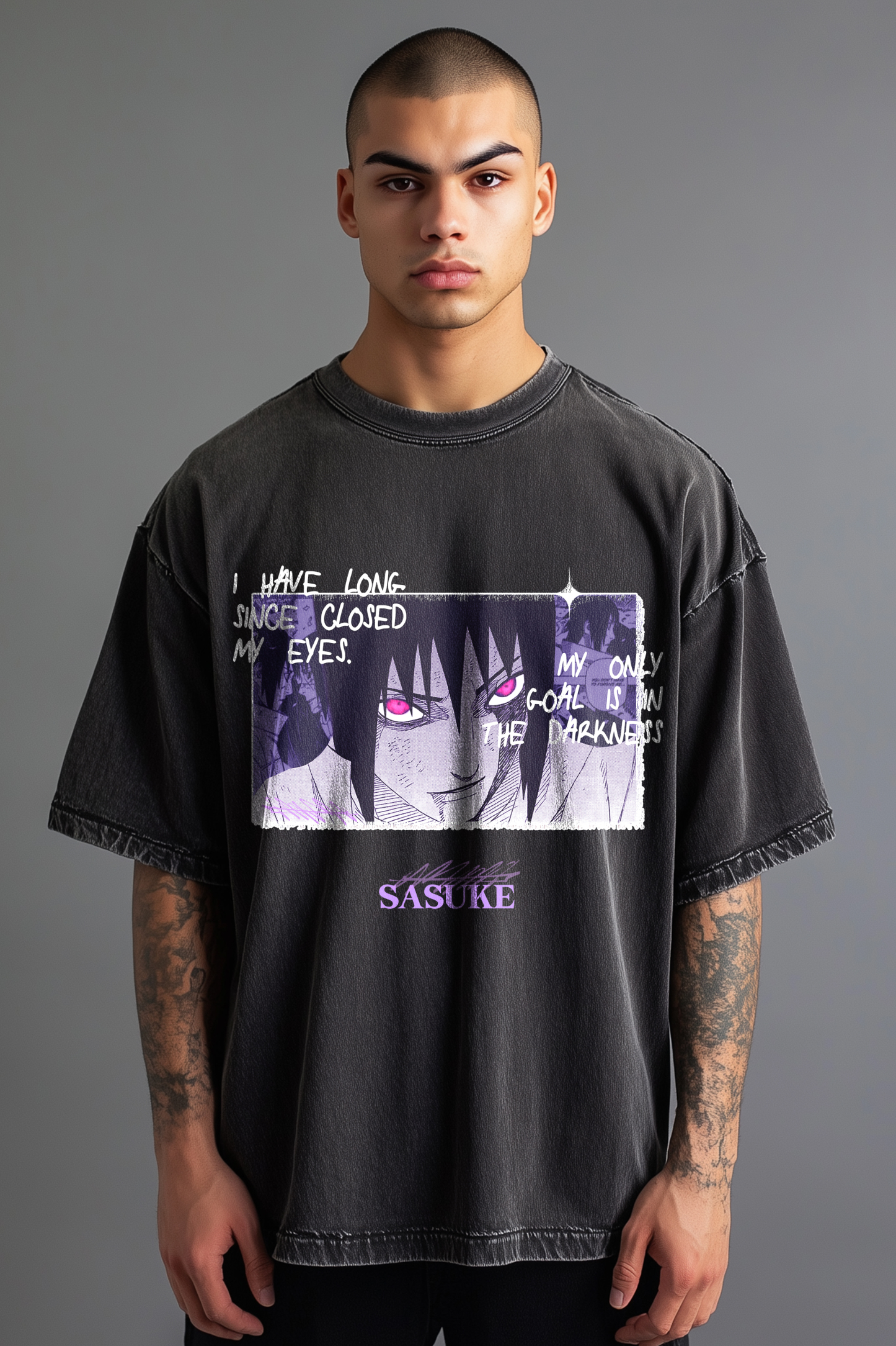 Sasuke Vintage Oversized T-Shirt | Naruto Shippuden