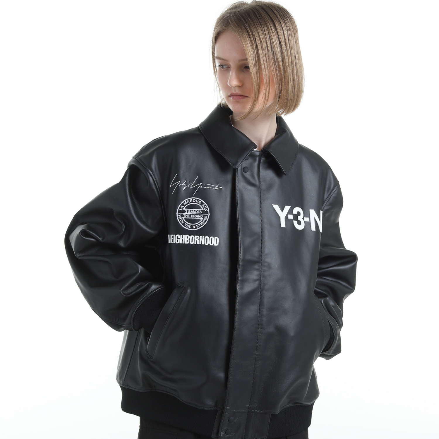 Y-3 NBHD LEATHER BOMBER JACKET Y-3│Y-3 ワイスリー