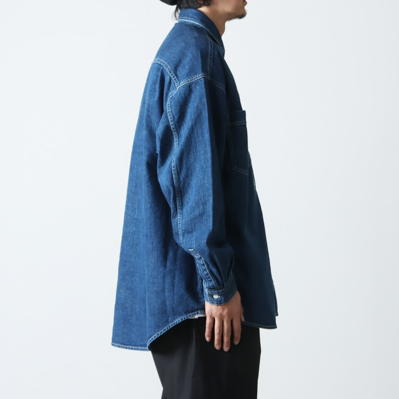 Graphpaper (グラフペーパー) Denim Regular Collar Shirt FADE