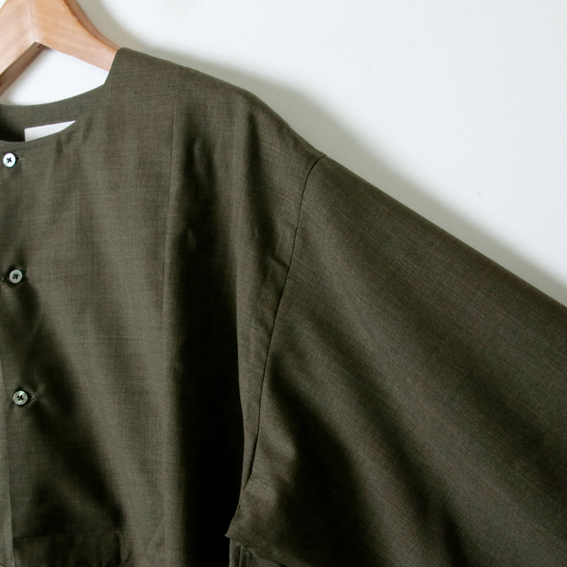 MARKAWARE (マーカウェア) NO COLLAR PULL OVER SHIRT / ノーカラー