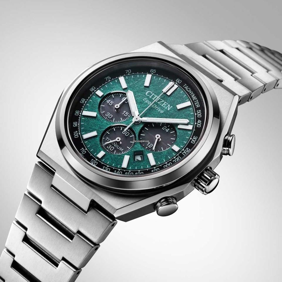 Citizen Zenshin Super Titanium CA4610-85X Green Dial 42.5mm for