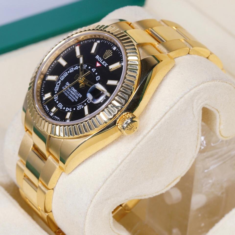 Rolex Sky-Dweller 326938 “BRIGHT BLACK” Black Dial Yellow Gold