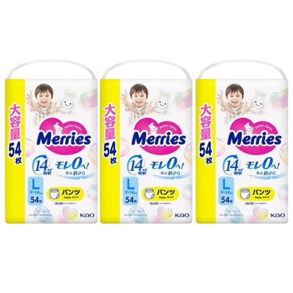 メリーズ ずっと肌さらエアスルー Lサイズ 54枚 パンツタイプ 紙おむつ