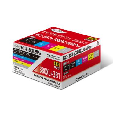 Canon BCI-381+380XL/6MP互換インクカートリッジ C380XL/381-6P 日本