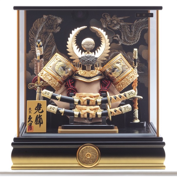 久月 兜ケース飾り「龍虎徳川(りゅうことくがわ)」 五月人形 かぶと