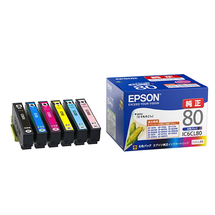 EPSONインクカートリッジ 6色パック エプソン とうもろこし IC6CL80