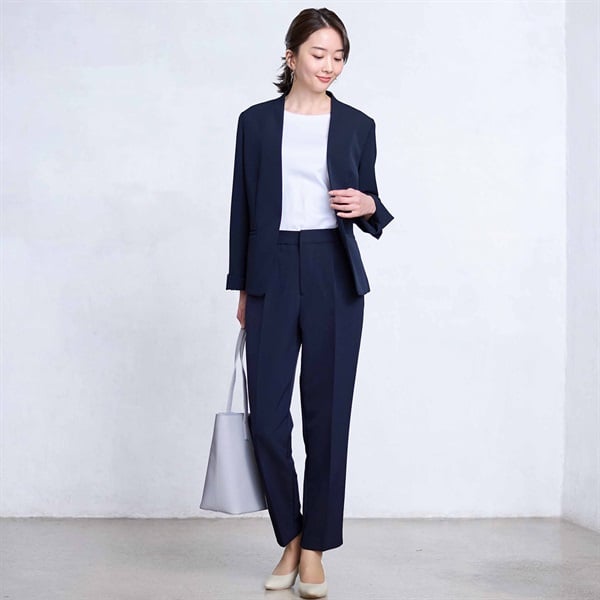 アクティブ2WAYストレッチ タックテーパードパンツ レディス