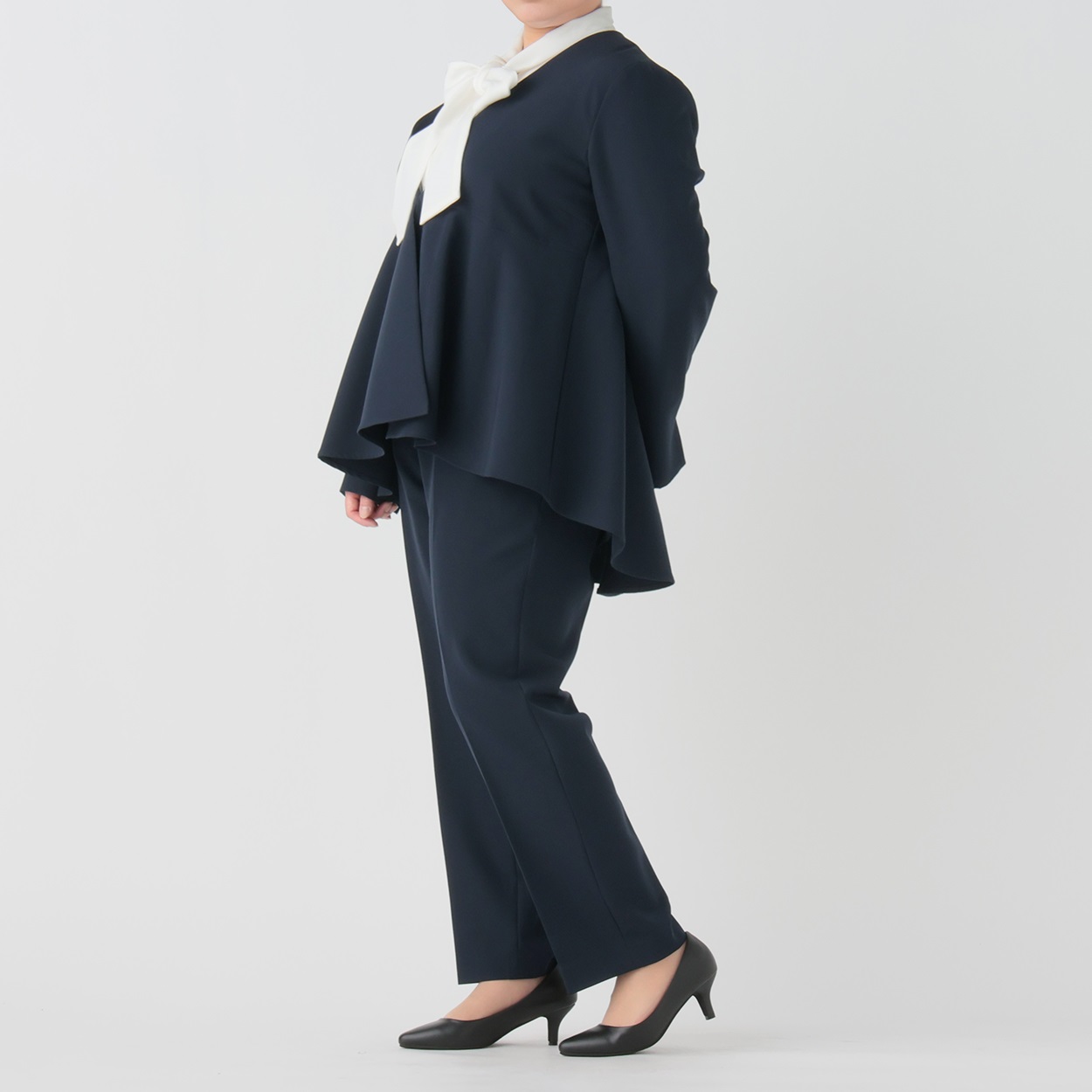 大きいサイズ ペプラムジャケット3点セットスーツ レディス Purelast