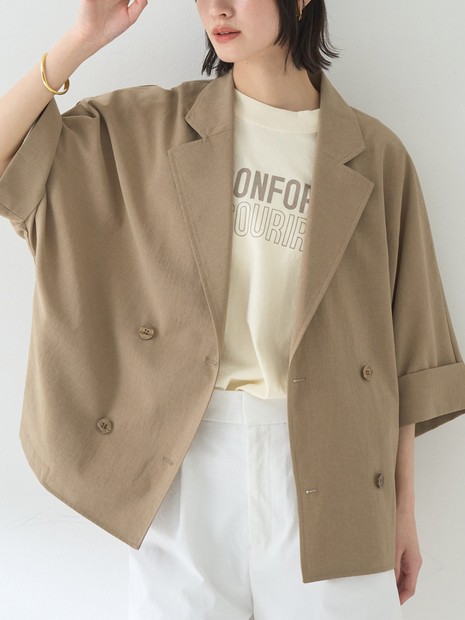 撥水ドルマンハーフスリーブジャケット｜Rouge vif la cle / ルージュ