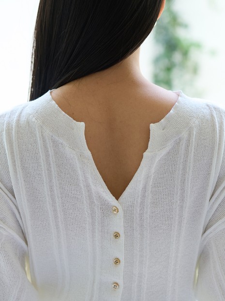 変形ストライプ前後2WAYニット / カーディガン｜Rouge vif la cle