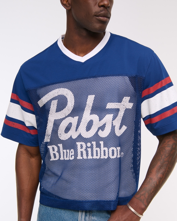 Men's Pabst Blue Ribbon Football Jersey | Men's Clearance