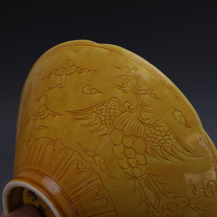 大明弘治黄釉双凤纹斗笠碗，古玩收藏界的宠儿？🔥-仿古瓷器-淘宝好物网