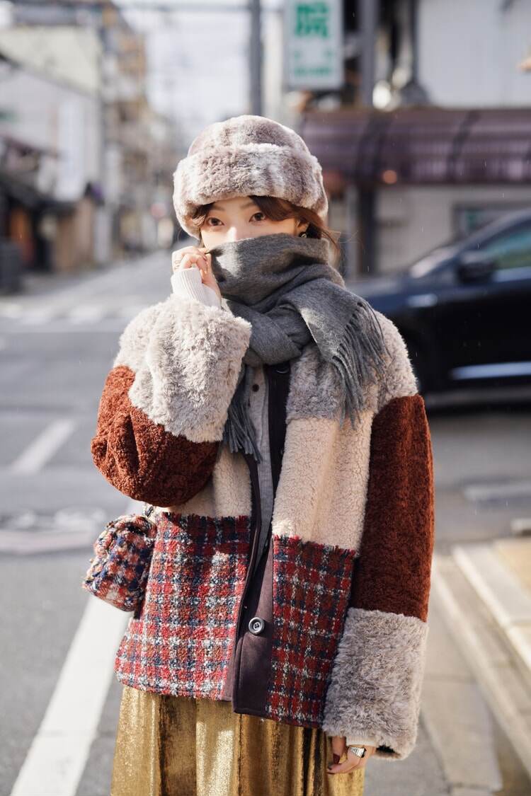 4色パッチワークファーコート | アウター | 冬物 | Sora-1729 sora