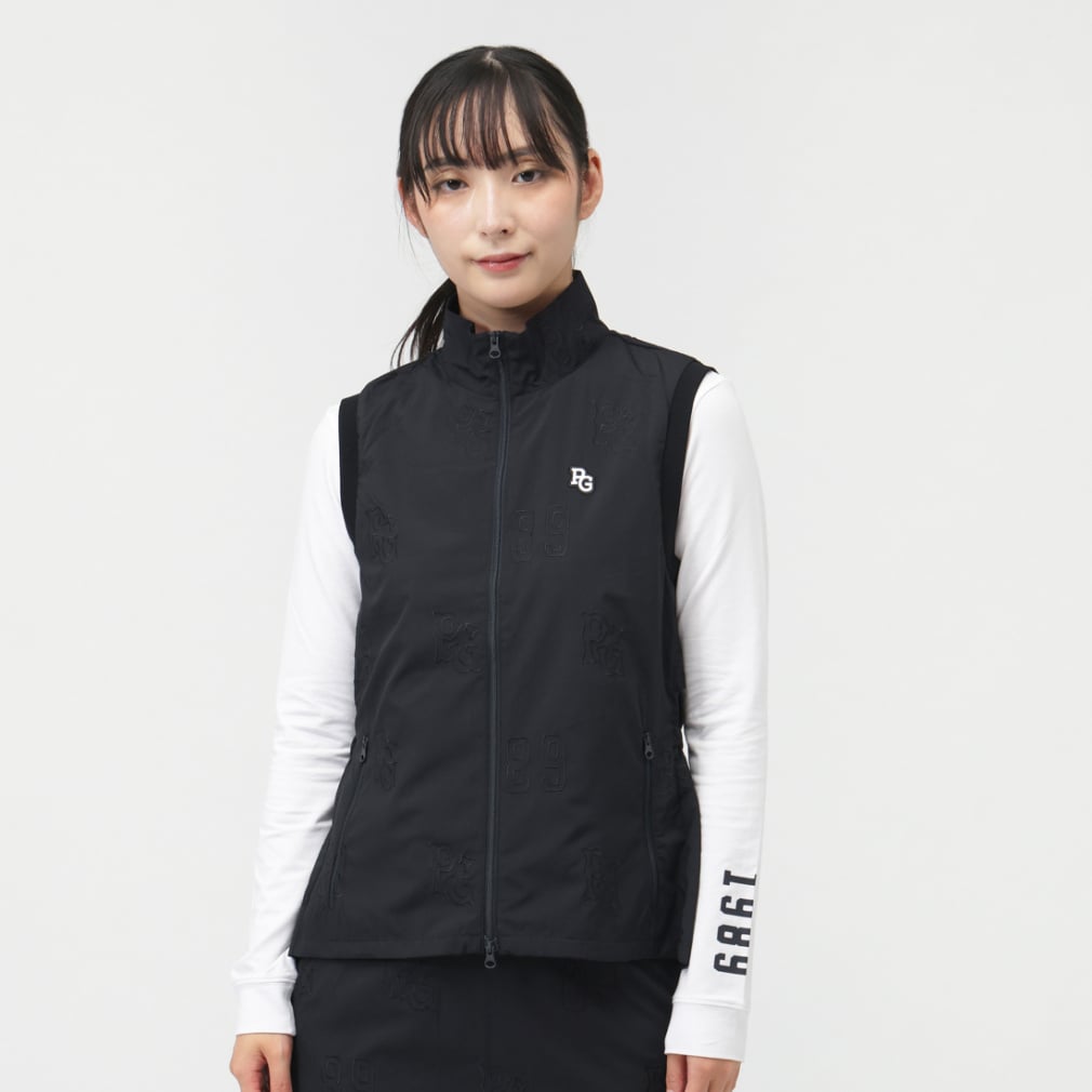 パーリーゲイツ レディース ゴルフウェア ウインドベスト 秋 冬 Peロゴ