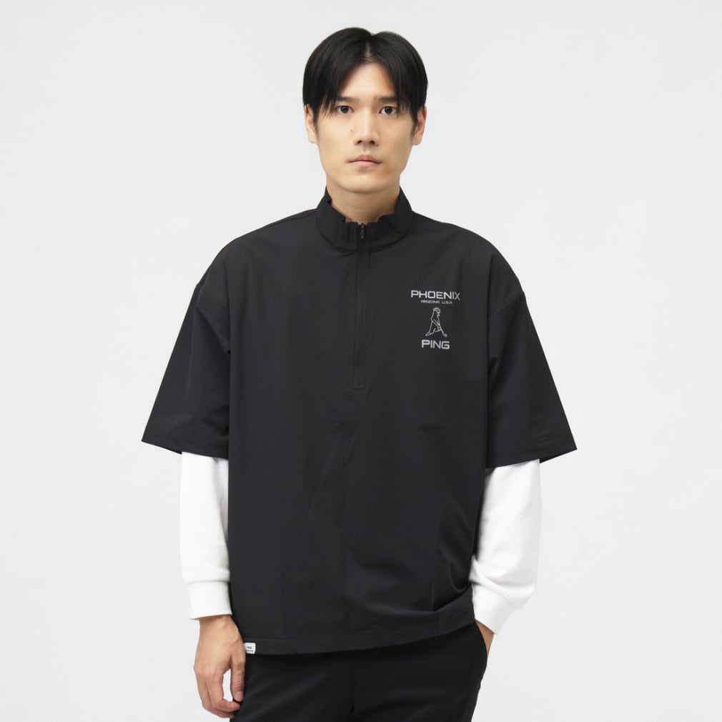 ピン ゴルフウェア 半袖ウインドブレーカー 秋 冬 24FW半袖スニード