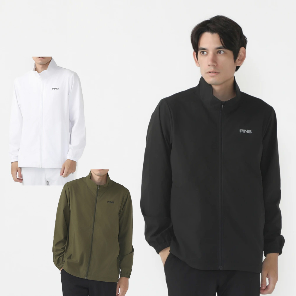 ピン ゴルフウェア 長袖ウインドブレーカー 秋 冬 フルジップブルゾン