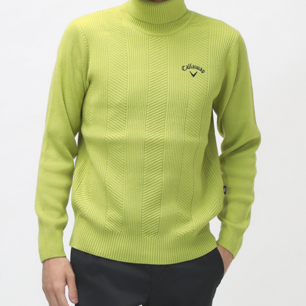 キャロウェイ ゴルフウェア 長袖セーター 秋 冬 畦編みタートルネック