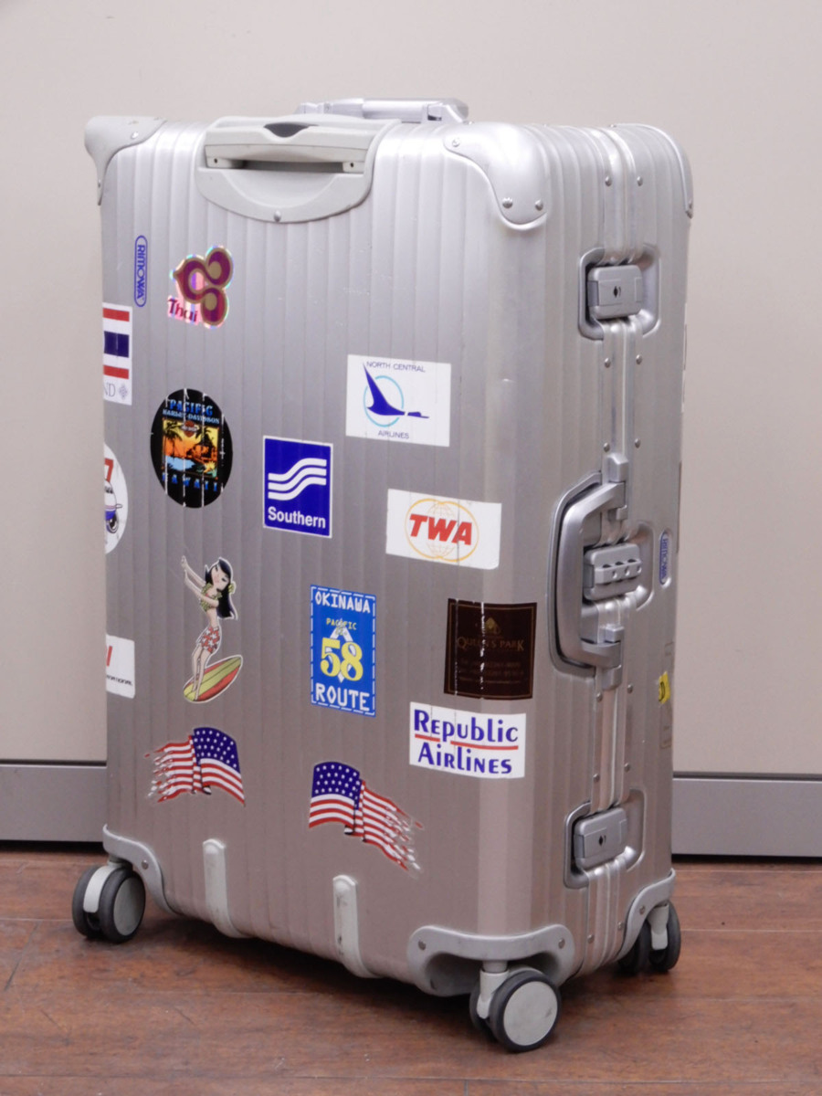 ○RIMOWA リモワ 4輪 スーツケース シルバー 旅行かばん ステッカー