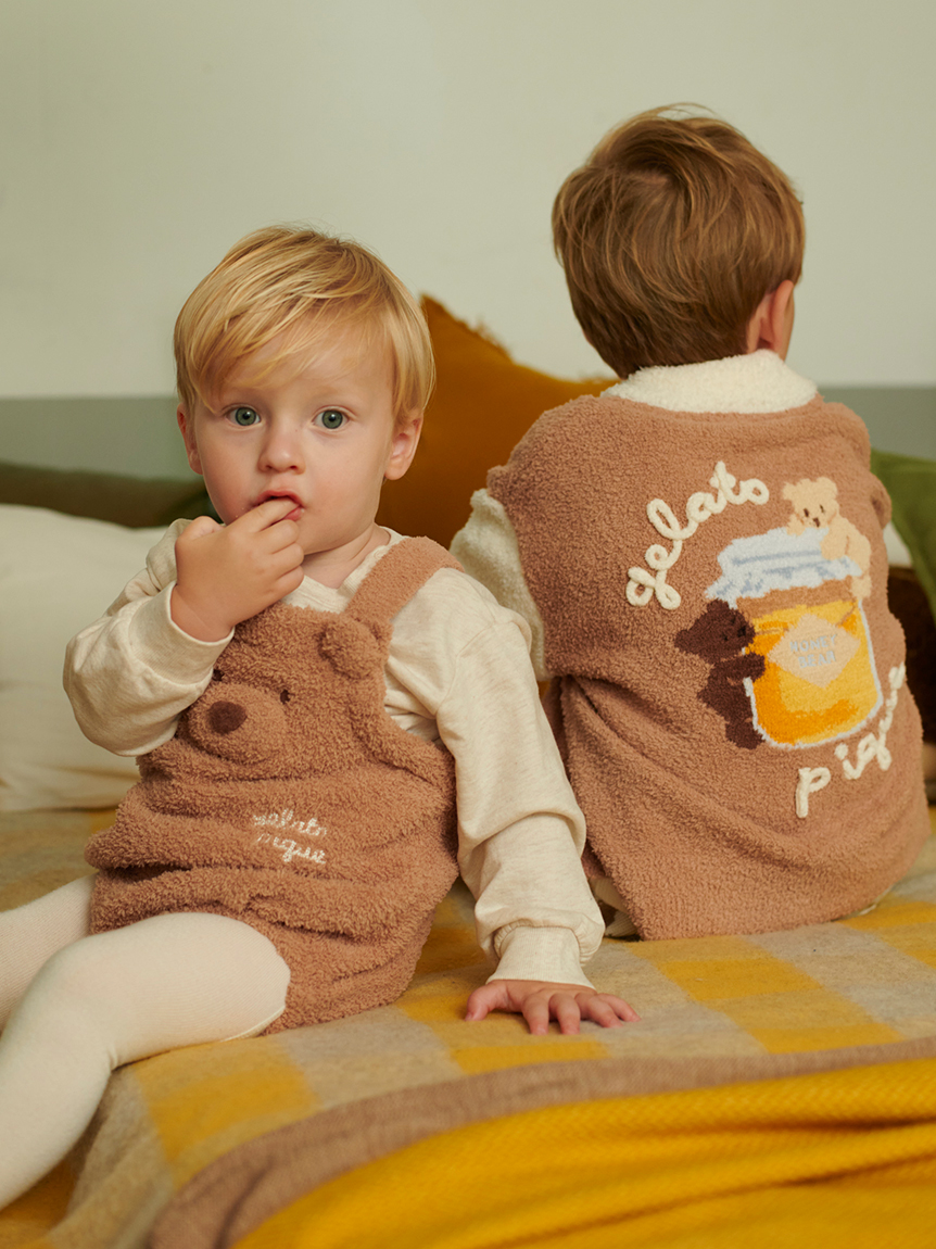 KIDS】ベビモコはちみつベアピケジャン(パーカ)｜ルームウェア