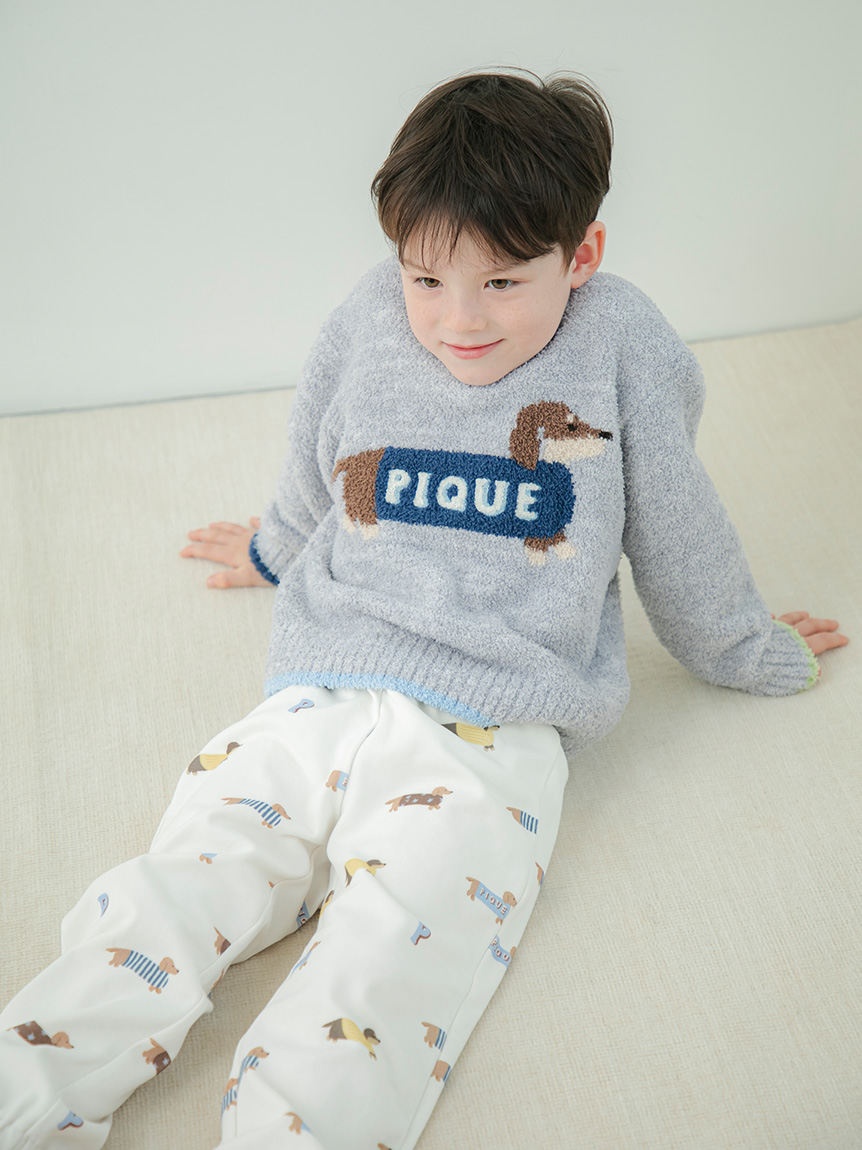 KIDS】ダックスフンド柄ロングパンツ(ロングパンツ)｜ルームウェア