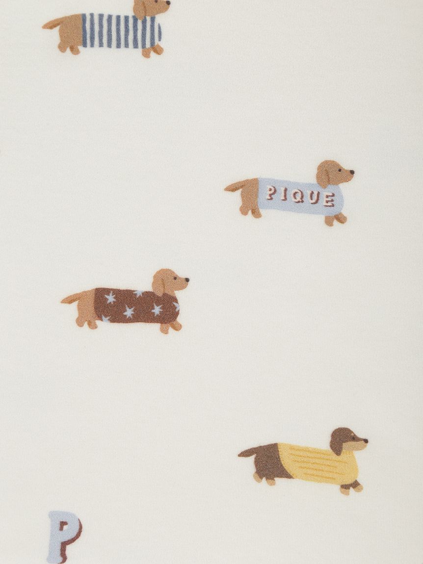 KIDS】ダックスフンド柄ロンT(カットソー＆Tシャツ)｜ルームウェア