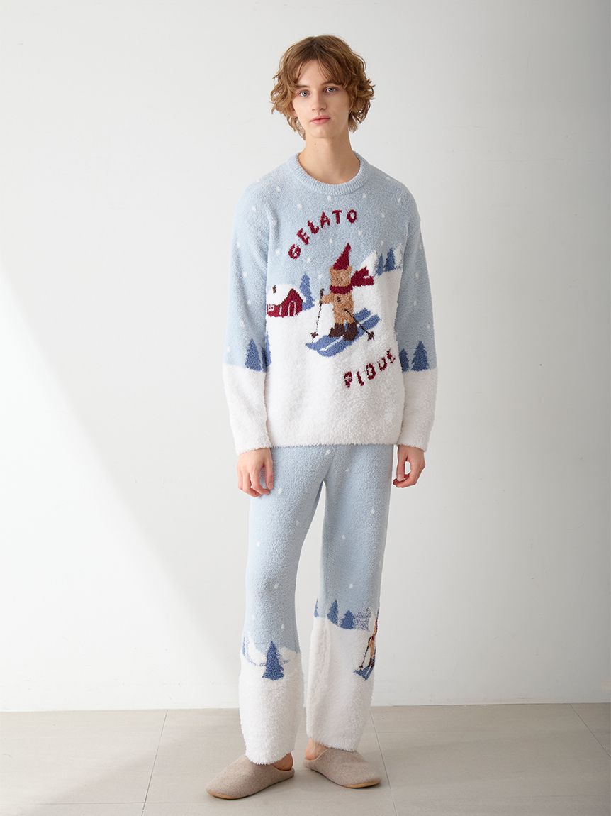 HOLIDAY】【HOMME】スキーベアジャガードプルオーバー(ニットプル