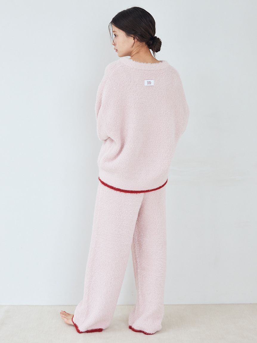 ラメフェザーロングパンツ(ロングパンツ)｜ルームウェア・パジャマ通販