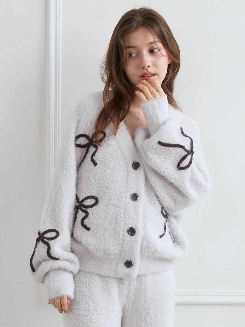 リボンフェザーカーディガン(カーディガン・ガウン)｜ルームウェア