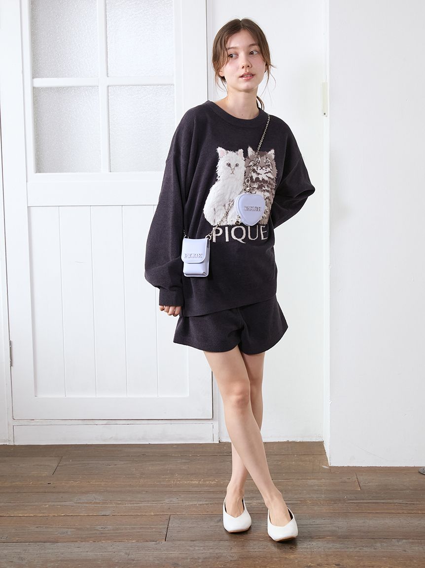 ツインキャットジャガードプルオーバー(ニットプルオーバー)｜ルーム