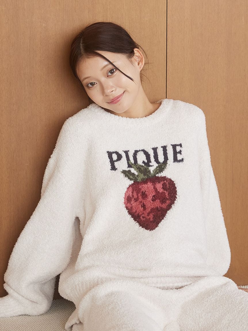 メランジストロベリージャガードプルオーバー(ニットプルオーバー