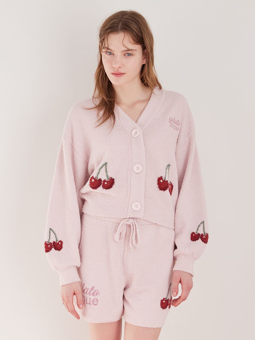 ONLINE限定カラーあり】ベビモコチェリージャガードカーディガン