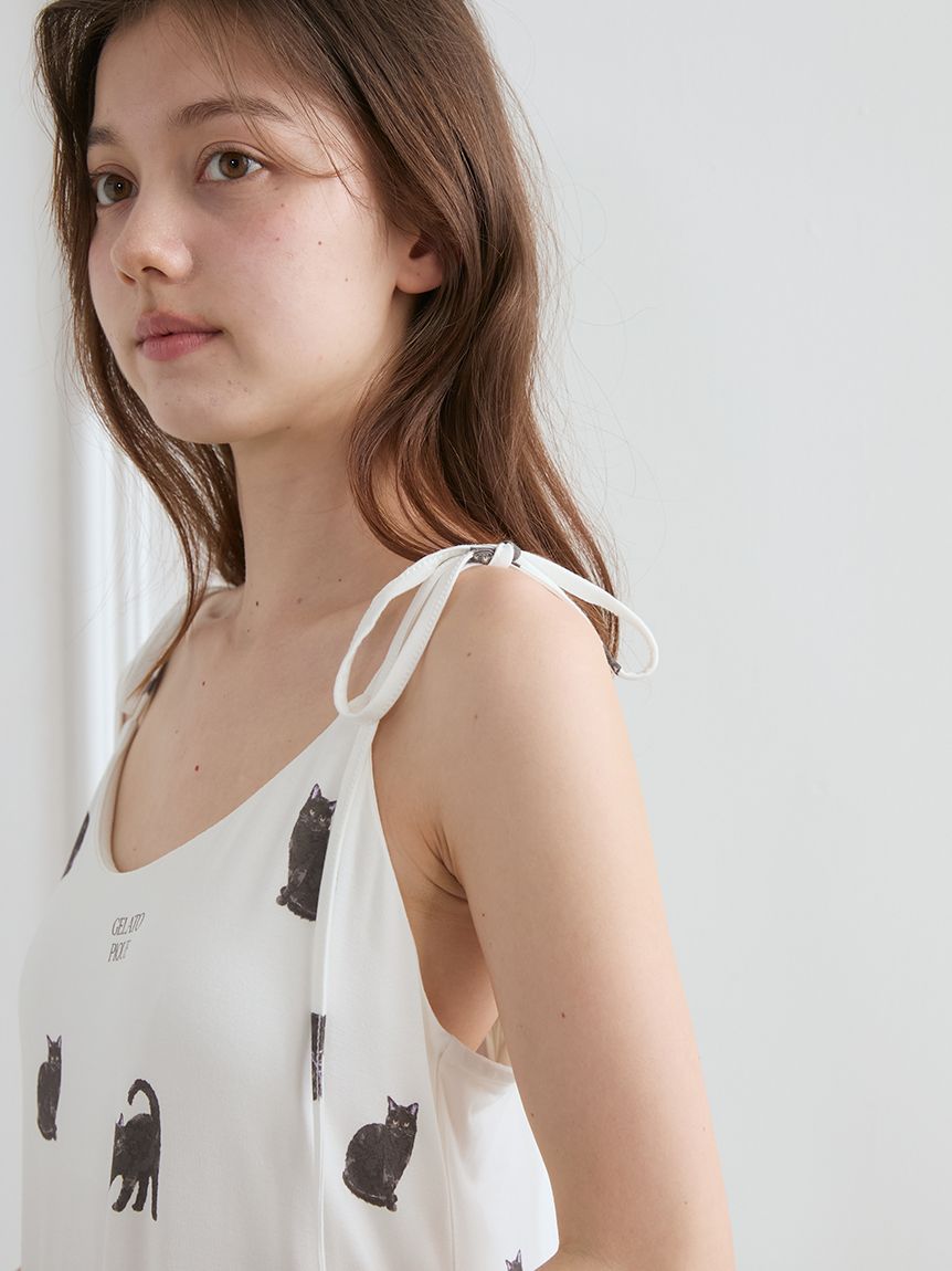 CAT総柄キャミワンピース(ワンピース)｜ルームウェア・パジャマ通販の