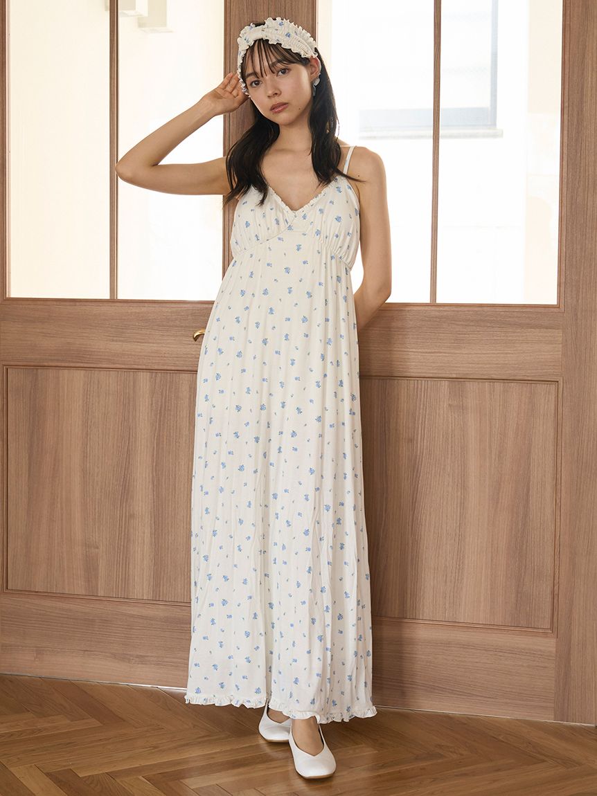 リトルローズ柄カップインキャミワンピース(ワンピース)｜ルームウェア