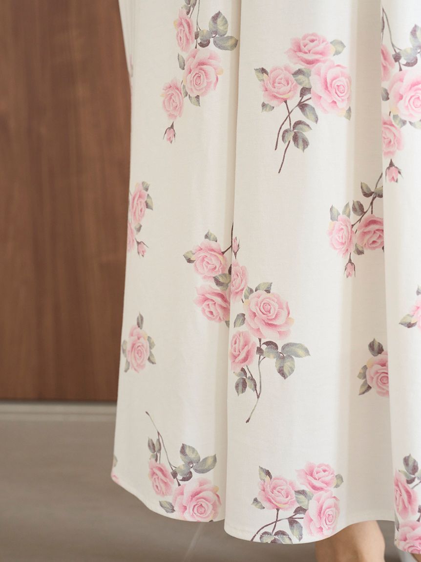 中花柄カップインワンピース(ワンピース)｜ルームウェア・パジャマ通販