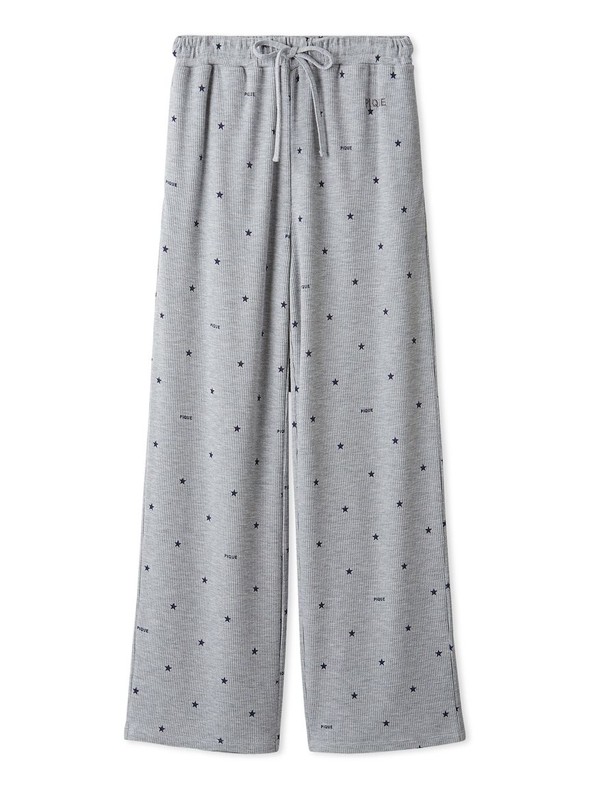 星柄ワッフルロングパンツ(ロングパンツ)｜ルームウェア・パジャマ通販
