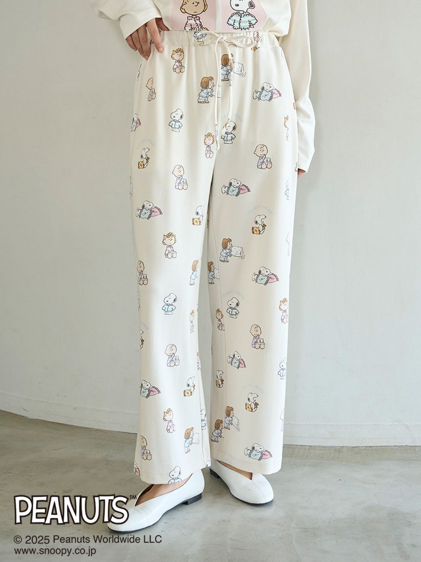 PEANUTS】オリジナルアート 総柄ロングパンツ(ロングパンツ)｜ルーム