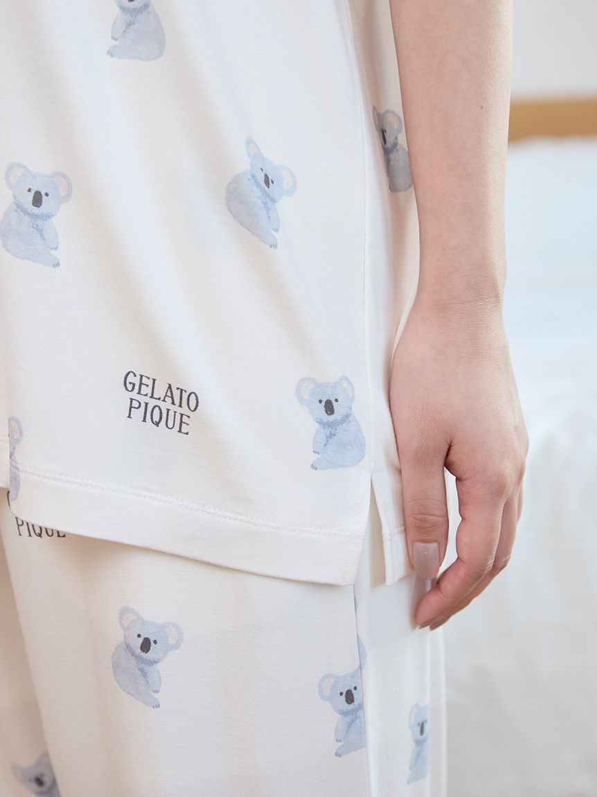 接触冷感】コアラ柄Tシャツ(カットソー・Tシャツ)｜ルームウェア