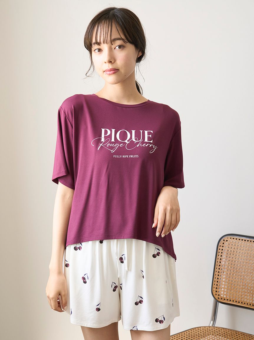 ONLINE限定】ルージュチェリーレーヨンロゴTシャツ＆ショートパンツ