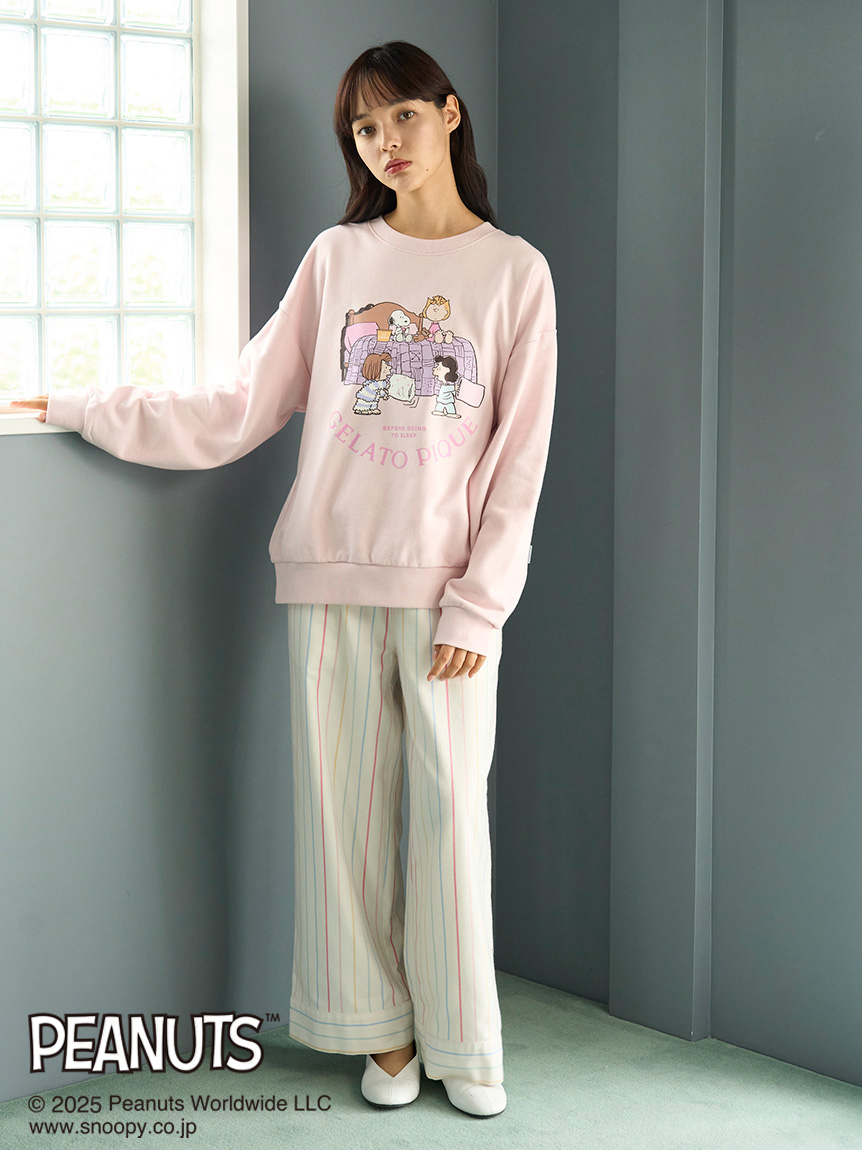 PEANUTS】オリジナルアート ワンポイント裏毛プルオーバー(カットソー