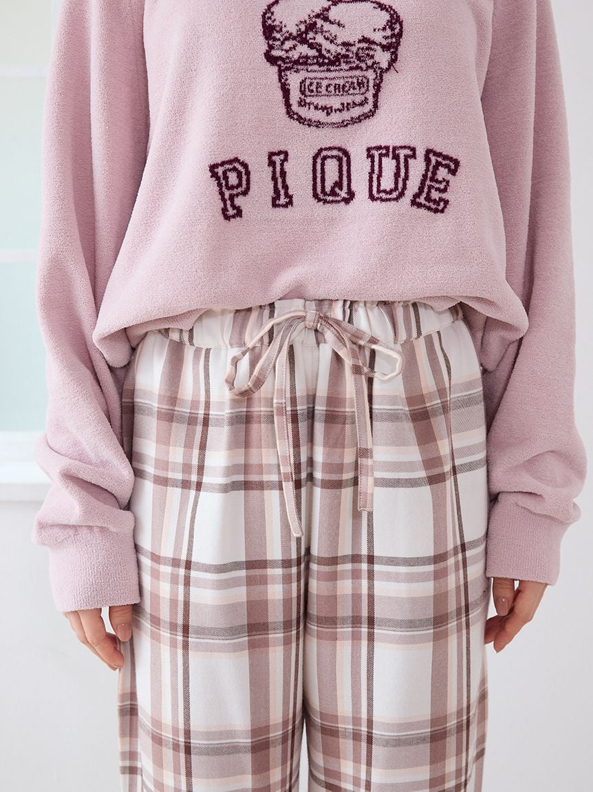 トレンドチェック柄ロングパンツ(ロングパンツ)｜ルームウェア