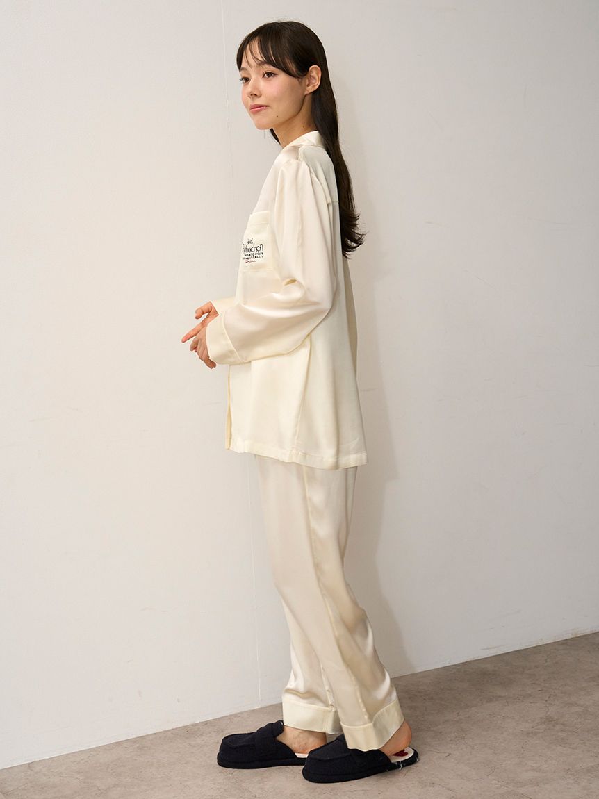 JOEL ROBUCHON】【販路限定】シルクサテンシャツ＆ロングパンツセット