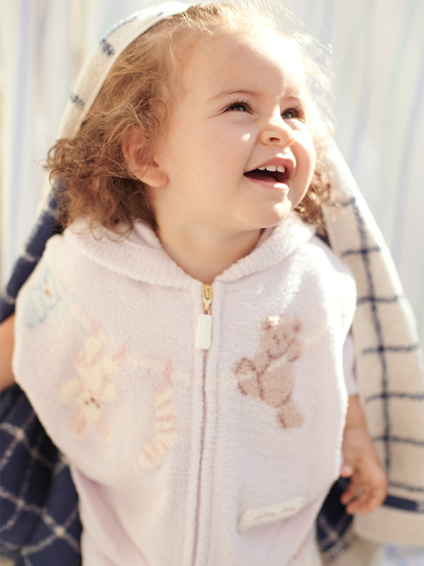 BABY】エアリーモコウォッシングアニマルジャガードポンチョ(ポンチョ