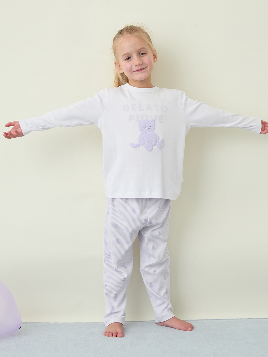 KIDS】ぬいぐるみ柄ロングパンツ(カットソー＆Tシャツ)｜ルームウェア