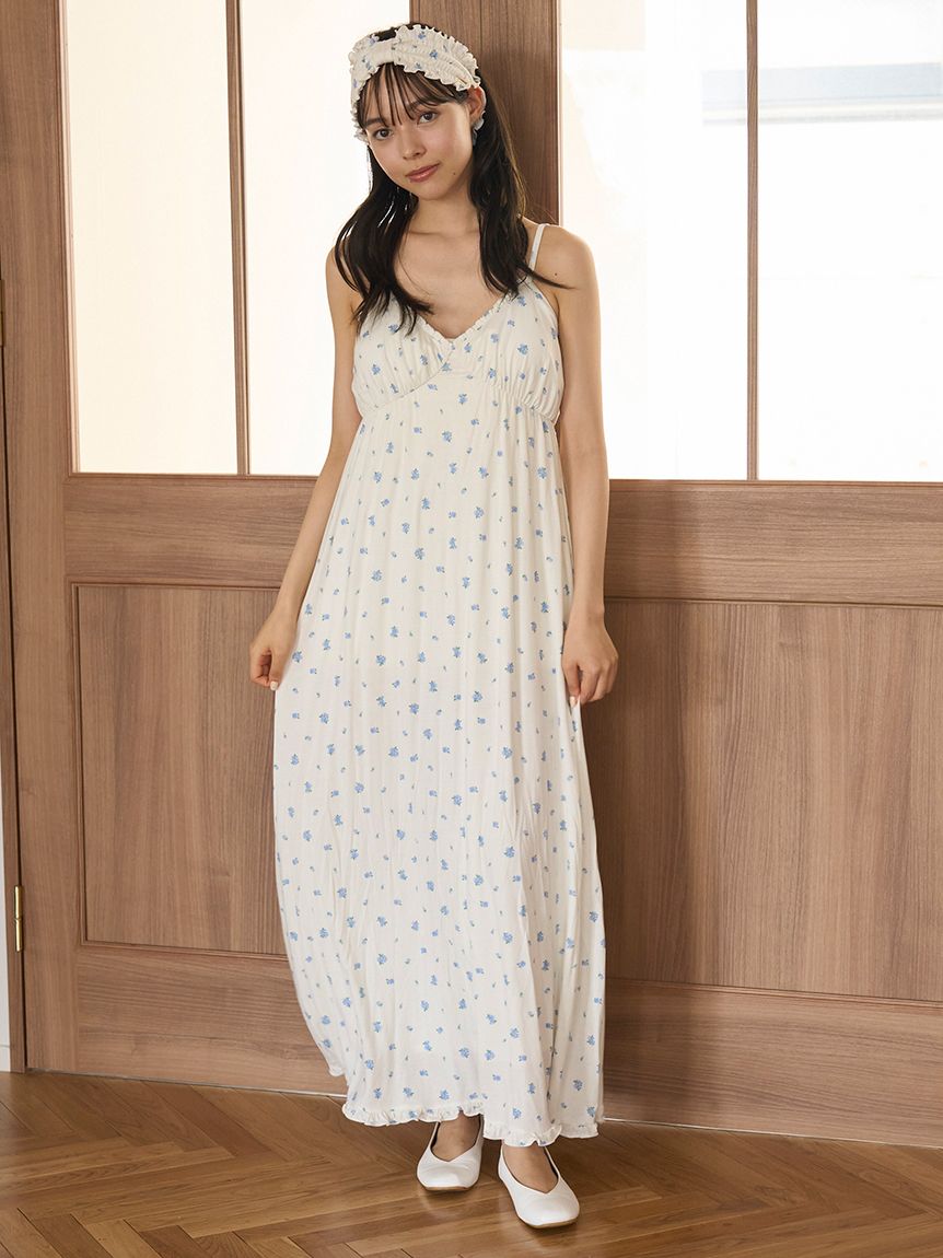 リトルローズ柄カップインキャミワンピース(ワンピース)｜ルームウェア