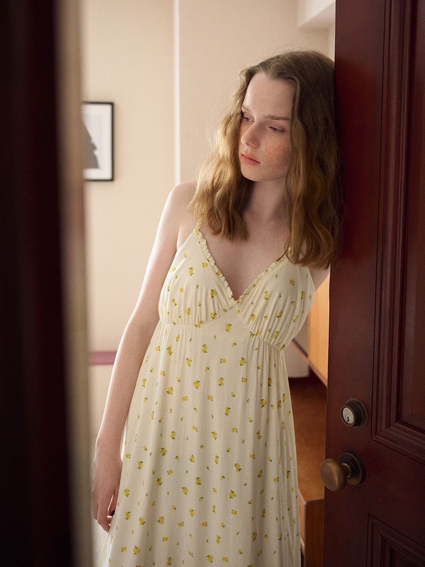 リトルローズ柄カップインキャミワンピース(ワンピース)｜ルームウェア