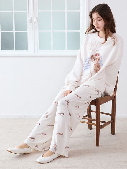 シーズー柄ロングパンツ(ロングパンツ)｜ルームウェア・パジャマ通販の