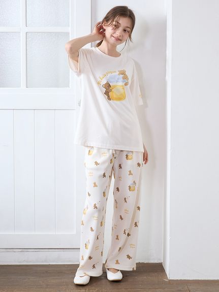 はちみつベア柄ロングパンツ(ロングパンツ)｜ルームウェア・パジャマ