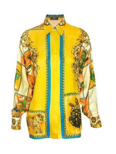 90's silk print shirt versace - Gem