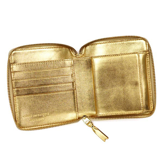 コムデギャルソン COMME des GARCONS 二つ折り財布 ゴールド 金