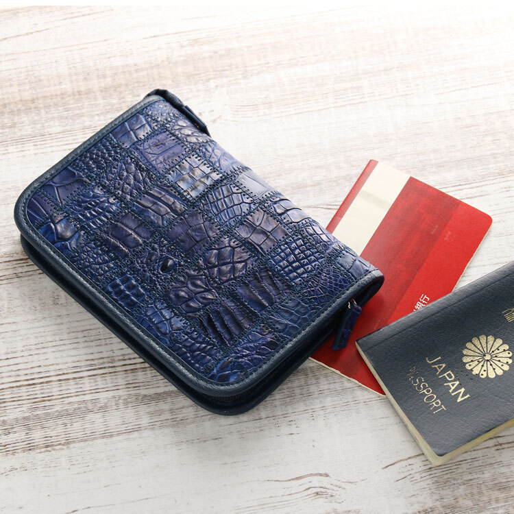 クロコダイル 通帳ケース お薬手帳 カバー カードケース マルチケース